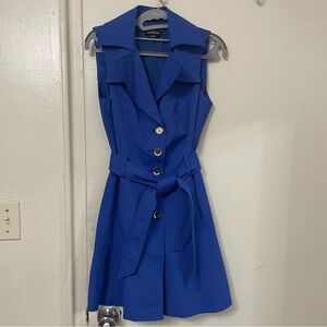 Bebe Blue Sleeveless Wrap Utility Jacket